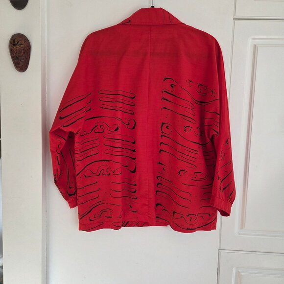 Vintage Abstract Red Button-Up Shirt - Picture 6 of 10